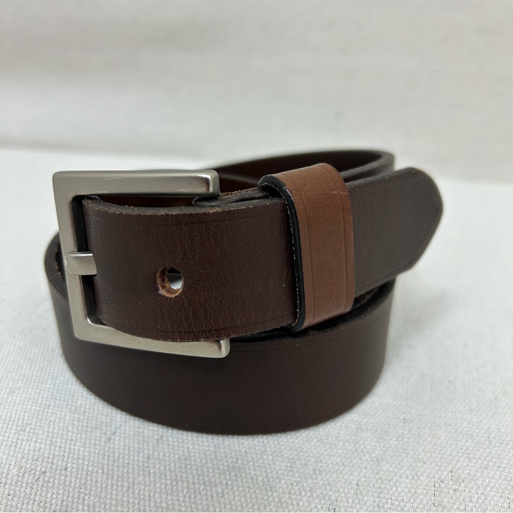 Structure Mens Brown Italian Leather Belt